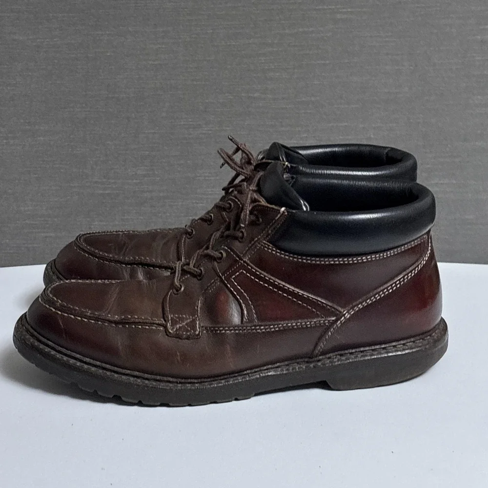 Vibram Gumlite Boots 11.5 AA Brown Moc Toe‎ Lug Leather Work Grunge Chukka